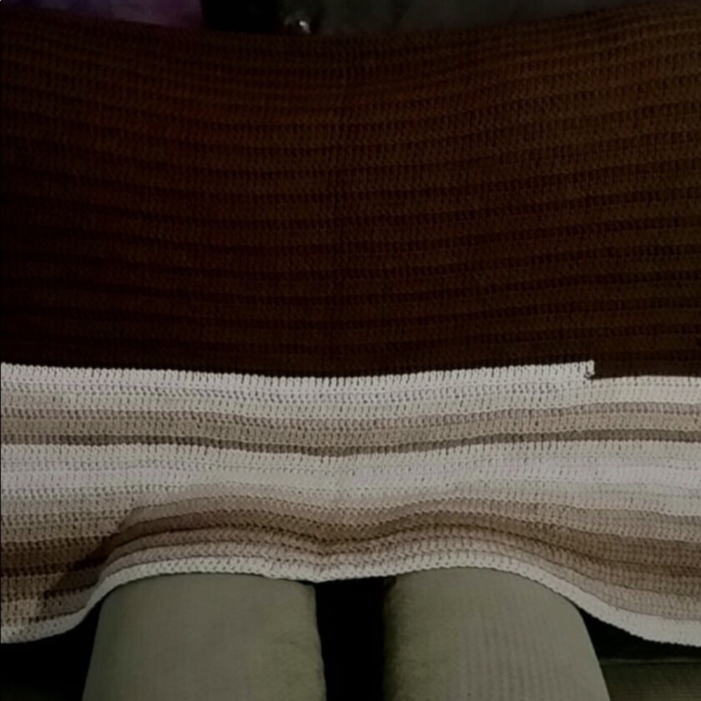 ❄️Winter Beach Sand Crocheted Striped Blanket❄️🧶